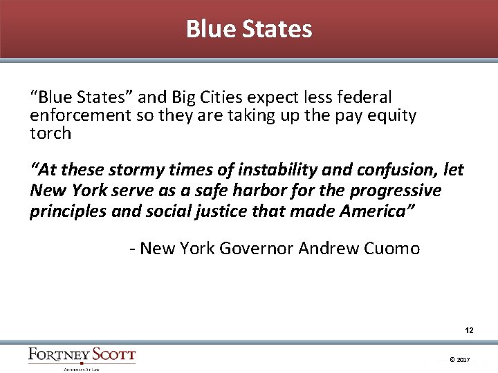Blue States “Blue States” and Big Cities expect less federal enforcement so they are
