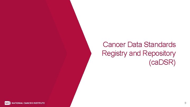 Cancer Data Standards Registry and Repository (ca. DSR) 9 