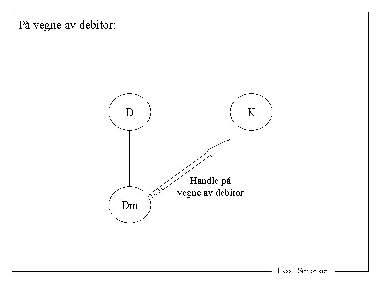 På vegne av debitor: D K Handle på vegne av debitor Dm Lasse Simonsen