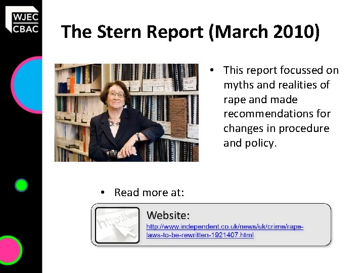 The Stern Report (March 2010) • This report focussed on myths and realities of