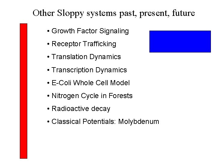 Other Sloppy systems past, present, future • Growth Factor Signaling • Receptor Trafficking •