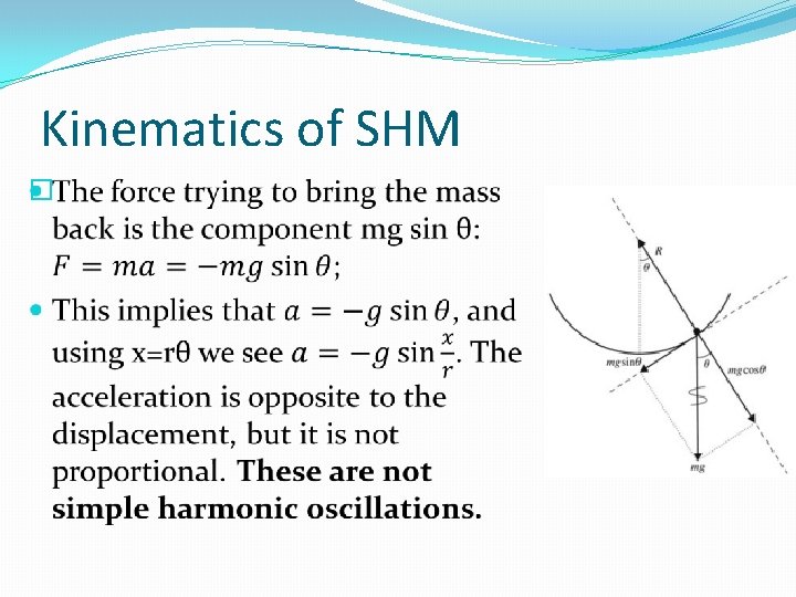 Kinematics of SHM � 