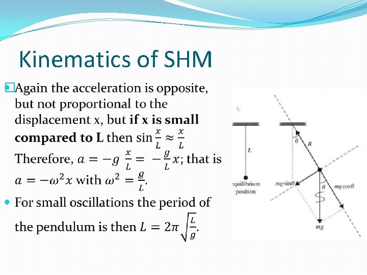 Kinematics of SHM � 