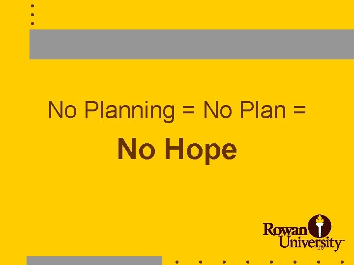 No Planning = No Plan = No Hope 36 