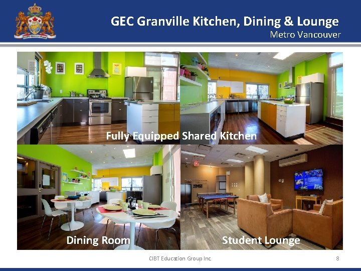 GEC Granville Kitchen, Dining & Lounge Metro Vancouver 840 Beds Fully Equipped Shared Kitchen