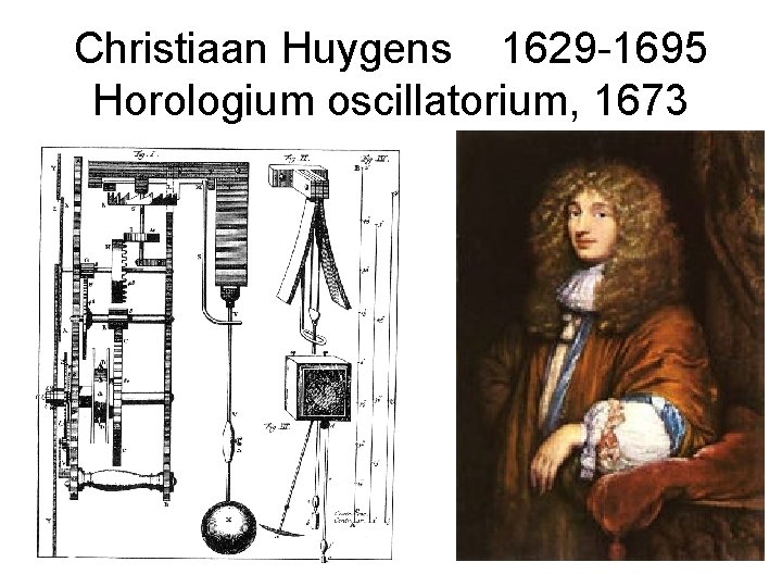 Christiaan Huygens 1629 -1695 Horologium oscillatorium, 1673 