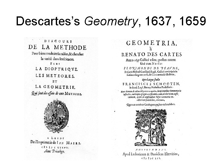 Descartes’s Geometry, 1637, 1659 