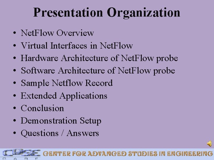 Presentation Organization • • • Net. Flow Overview Virtual Interfaces in Net. Flow Hardware