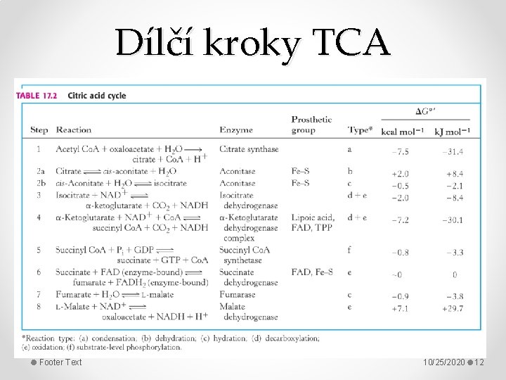 Dílčí kroky TCA Footer Text 10/25/2020 12 