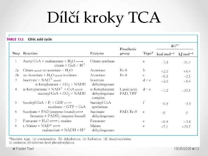 Dílčí kroky TCA Footer Text 10/25/2020 12 