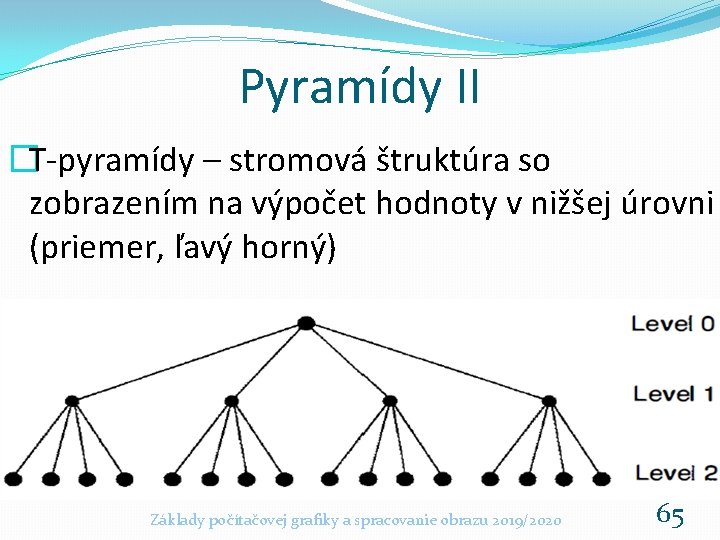 Pyramídy II �T-pyramídy – stromová štruktúra so zobrazením na výpočet hodnoty v nižšej úrovni