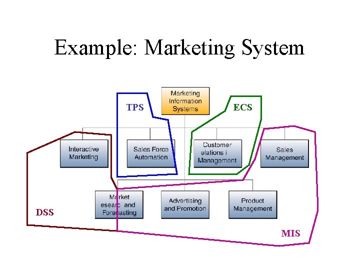 Example: Marketing System TPS ECS DSS MIS 