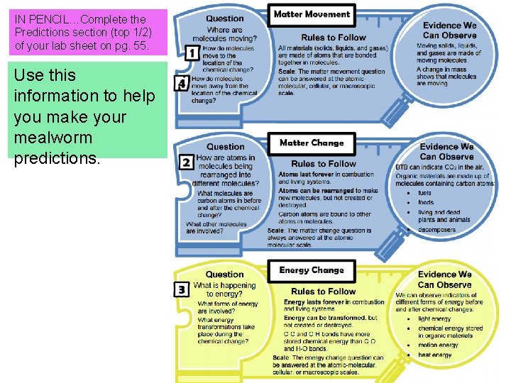 IN PENCIL…Complete the Predictions section (top 1/2) of your lab sheet on pg. 55.