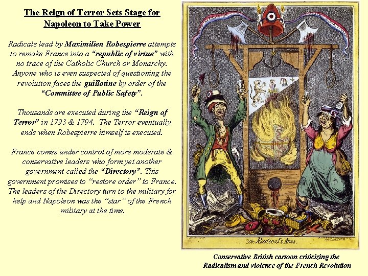 The Reign of Terror Sets Stage for Napoleon to Take Power Radicals lead by