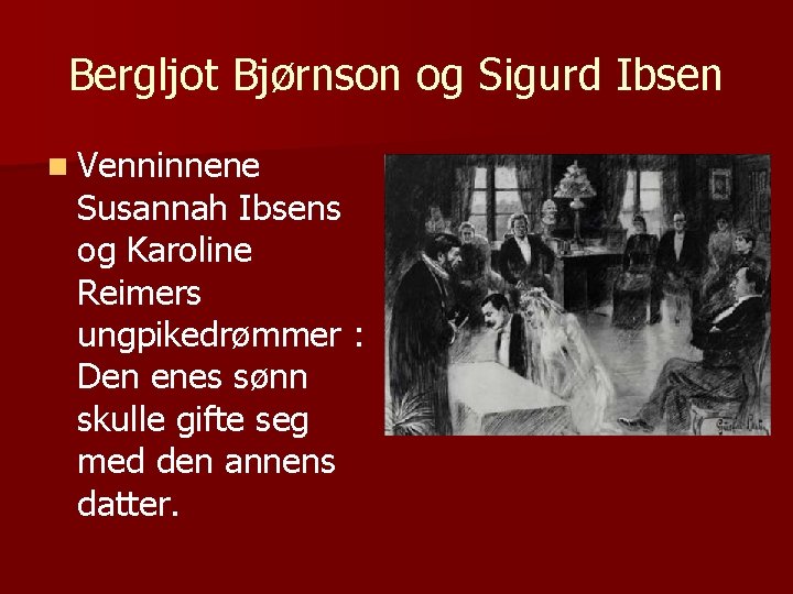 Bergljot Bjørnson og Sigurd Ibsen n Venninnene Susannah Ibsens og Karoline Reimers ungpikedrømmer :