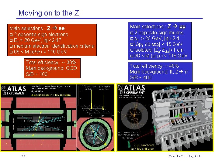 Moving on to the Z Main selections : Z ee q 2 opposite-sign electrons