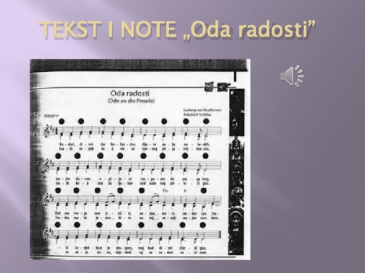 TEKST I NOTE „Oda radosti” 