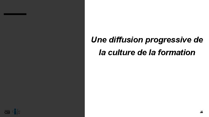 Une diffusion progressive de la culture de la formation 19 