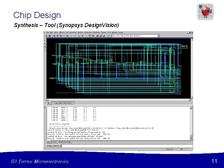 Chip Design Synthesis – Tool (Synopsys Design. Vision) Sill Torres: Microelectronics 11 