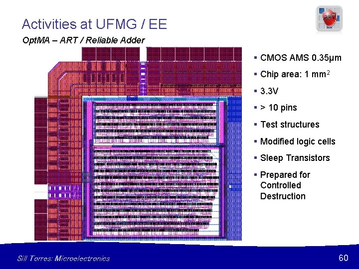 Activities at UFMG / EE Opt. MA – ART / Reliable Adder § CMOS