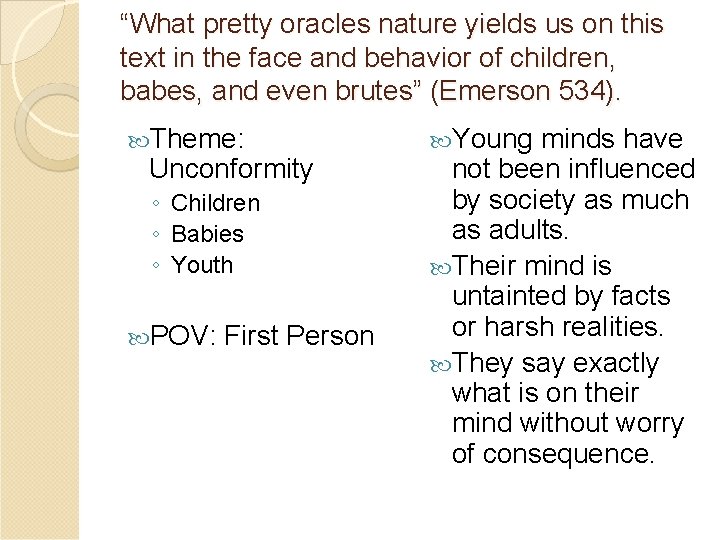 “What pretty oracles nature yields us on this text in the face and behavior