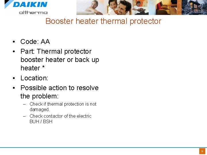 Booster heater thermal protector • Code: AA • Part: Thermal protector booster heater or