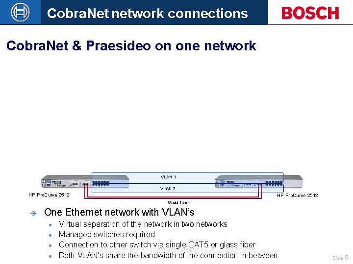 Cobra. Net network connections Cobra. Net & Praesideo on one network VLAN 1 VLAN