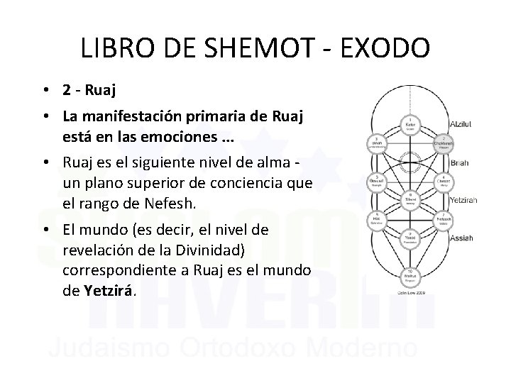 LIBRO DE SHEMOT - EXODO • 2 - Ruaj • La manifestación primaria de