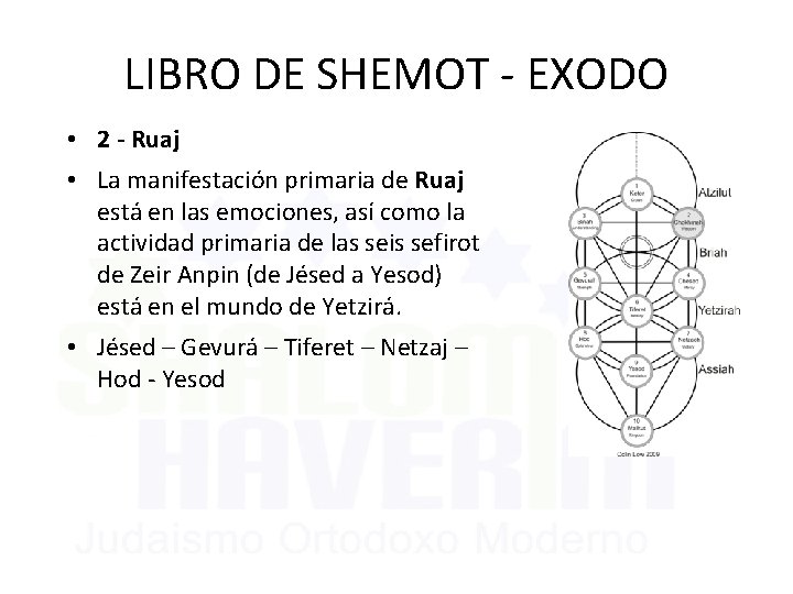 LIBRO DE SHEMOT - EXODO • 2 - Ruaj • La manifestación primaria de