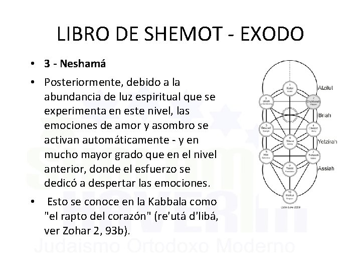 LIBRO DE SHEMOT - EXODO • 3 - Neshamá • Posteriormente, debido a la