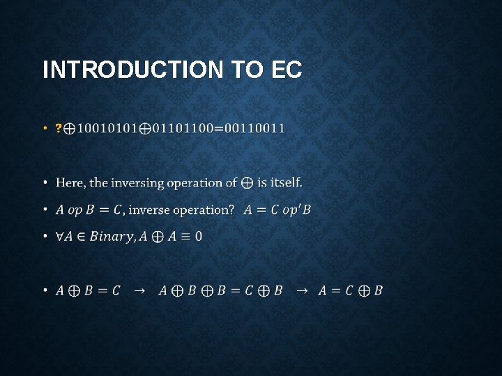 INTRODUCTION TO EC • 