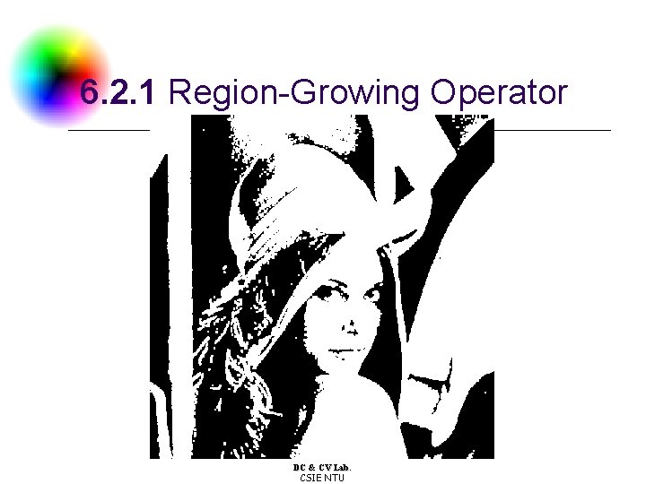 6. 2. 1 Region-Growing Operator DC & CV Lab. CSIE NTU 