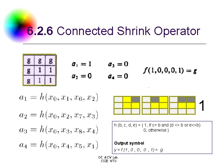 6. 2. 6 Connected Shrink Operator 1 h (b, c, d, e) = {
