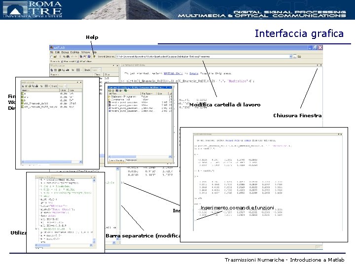 Interfaccia grafica Help Finestra di Workspace e Directory Modifica cartella di lavoro Chiusura Finestra