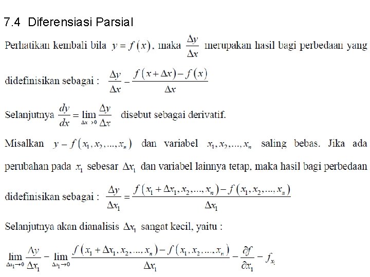 7. 4 Diferensiasi Parsial 