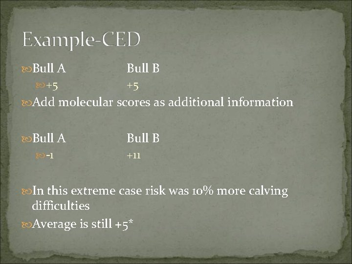  Bull A +5 Bull B +5 Add molecular scores as additional information Bull