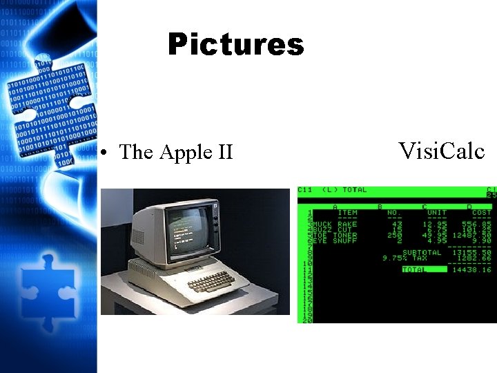 Pictures • The Apple II Visi. Calc 