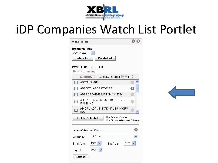 i. DP Companies Watch List Portlet 