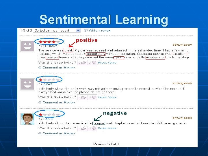 Sentimental Learning Can we use ONE score to show good/ bad the store is?