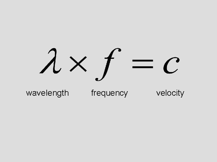wavelength frequency velocity 