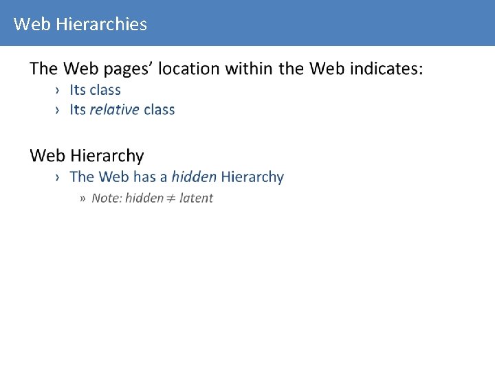 Web Hierarchies 