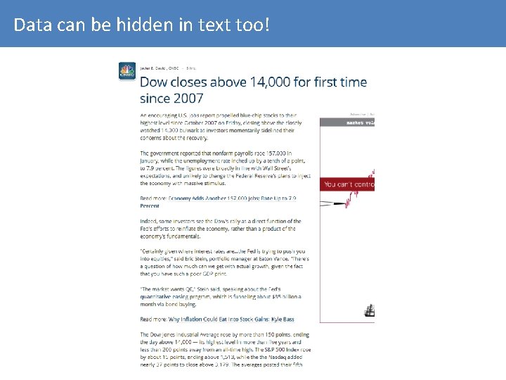 Data can be hidden in text too! 