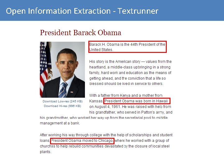 Open Information Extraction - Textrunner 