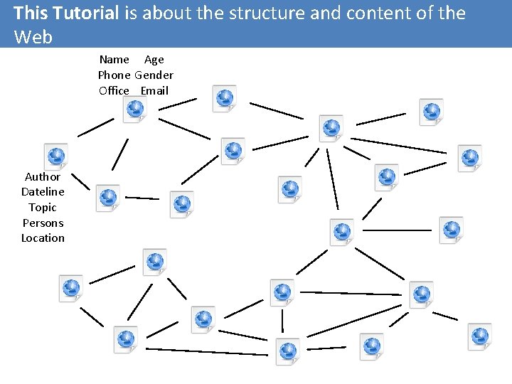 This Tutorial is about the structure and content of the Web Name Age Phone