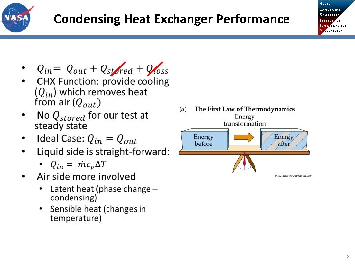 Condensing Heat Exchanger Performance HUMAN EXPLORATION SPACECRAFT TESTBED FOR INTEGRATION AND ADVANCEMENT • 8