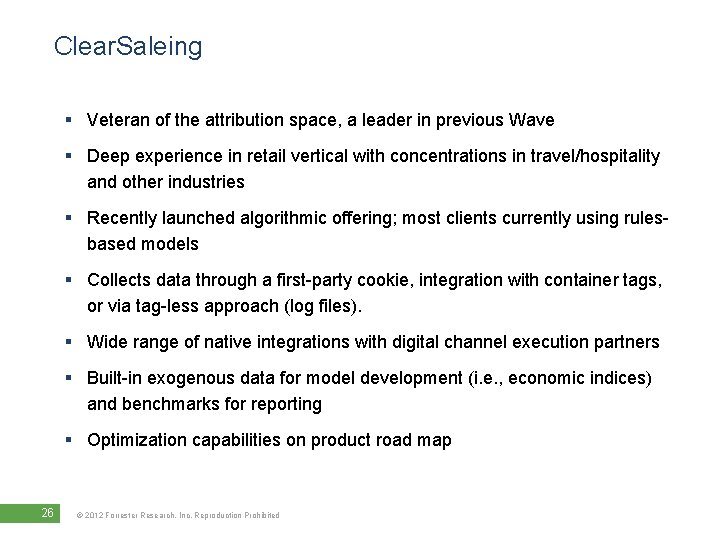 Clear. Saleing § Veteran of the attribution space, a leader in previous Wave §