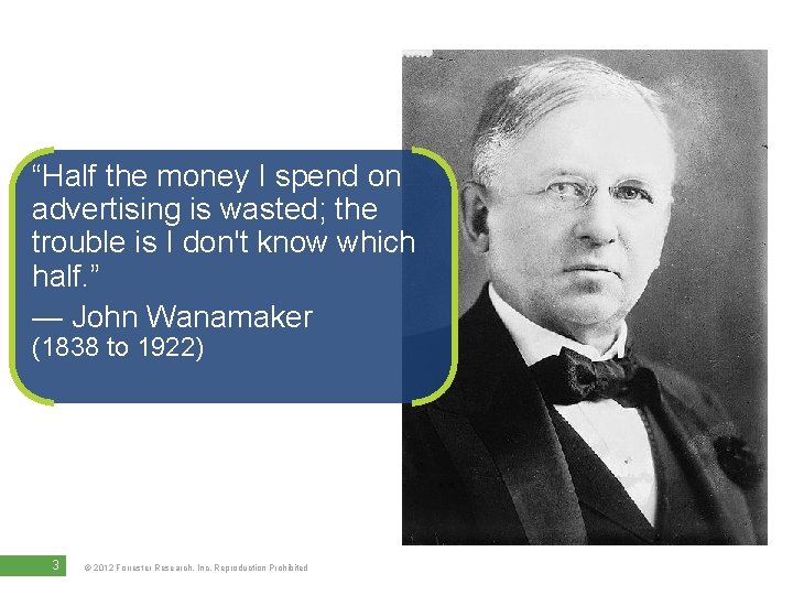 “Half the money I spend on advertising is wasted; the trouble is I don't