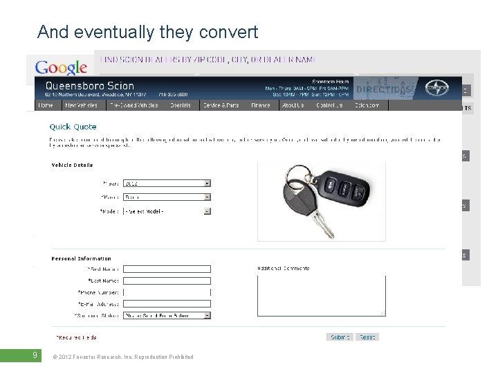 And eventually they convert 9 © 2012 Forrester Research, Inc. Reproduction Prohibited 