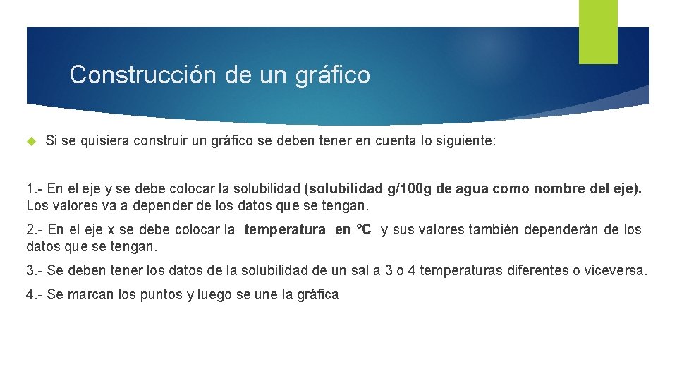 Construcción de un gráfico Si se quisiera construir un gráfico se deben tener en