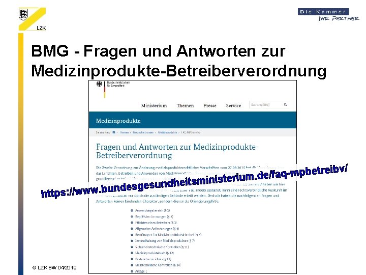 BMG - Fragen und Antworten zur Medizinprodukte-Betreiberverordnung eibv/ pbetr m q a /f e.